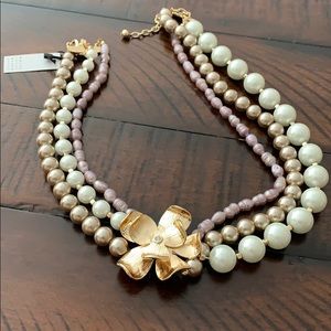 WHBM Gold Lilac Statement Necklace NWT